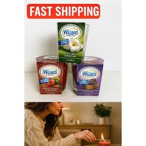 3x Wizard Scent Candle Odor‎ Neutralizer 3 oz – Mixed Scents – NEW